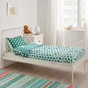 IKEA MINNEN Ext Bed Frame with Slatted Bed Base, White, 80x200 cm