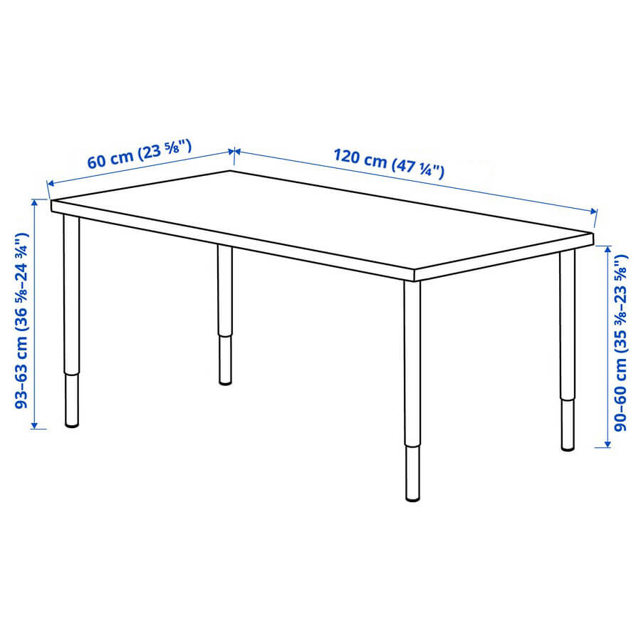 IKEA LAGKAPTEN - OLOV Desk White 120X60 cm