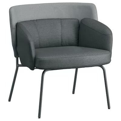 IKEA BINGSTA Armchair, Vissle Dark Grey, Kabusa Dark Grey