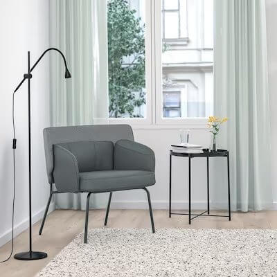 IKEA BINGSTA Armchair, Vissle Dark Grey, Kabusa Dark Grey