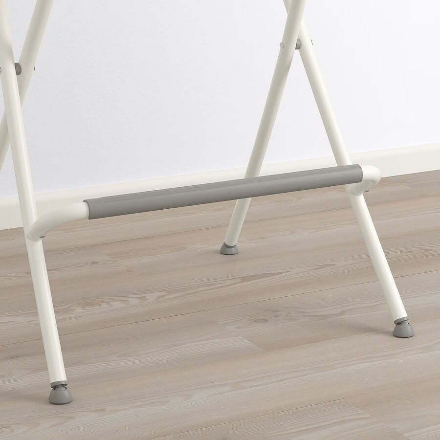 IKEA FRANKLIN Bar Stool with Backrest, Foldable, White, 63 cm