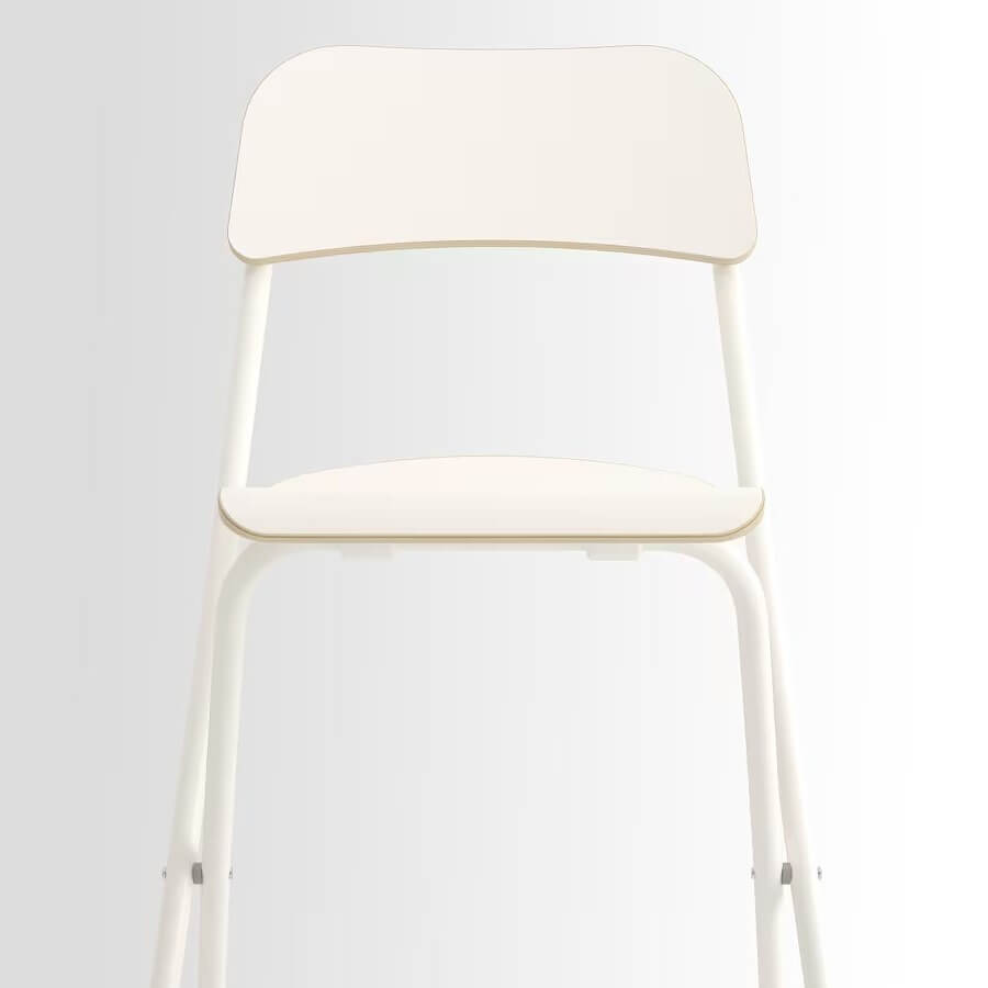 IKEA FRANKLIN Bar Stool with Backrest, Foldable, White, 63 cm