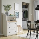 IKEA HAUGA Chest of 3 Drawers with Shelf White 70X116 cm