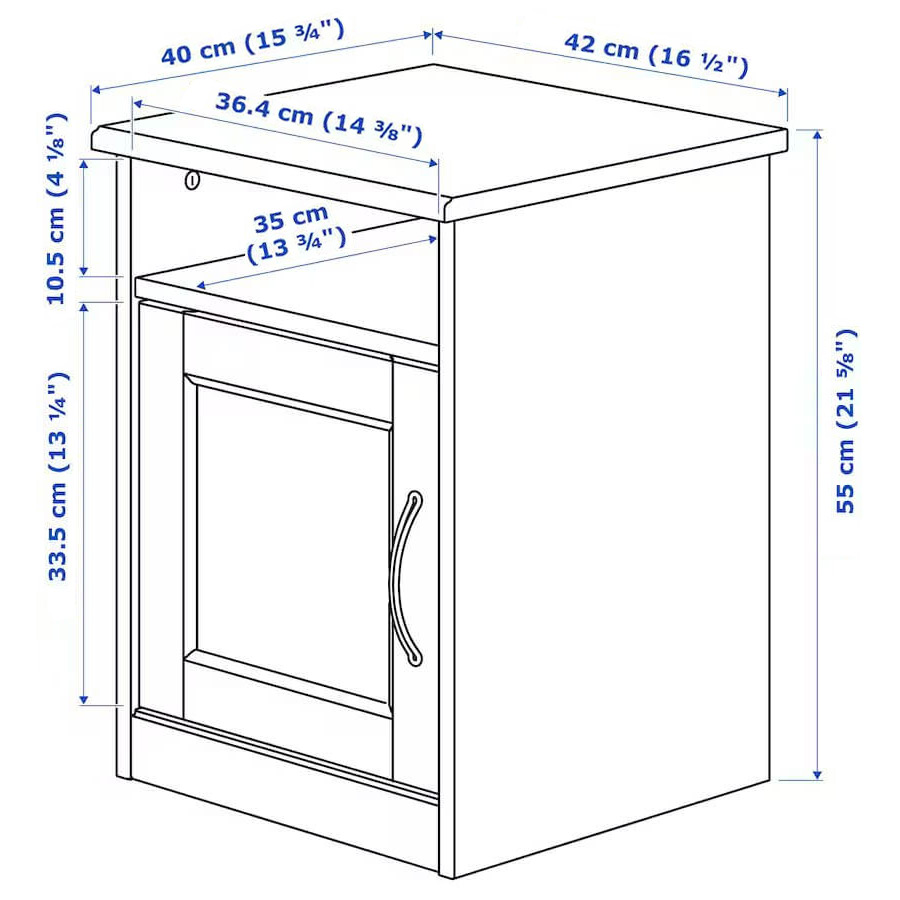 IKEA SONGESAND Bedside Table, White 42X40 cm