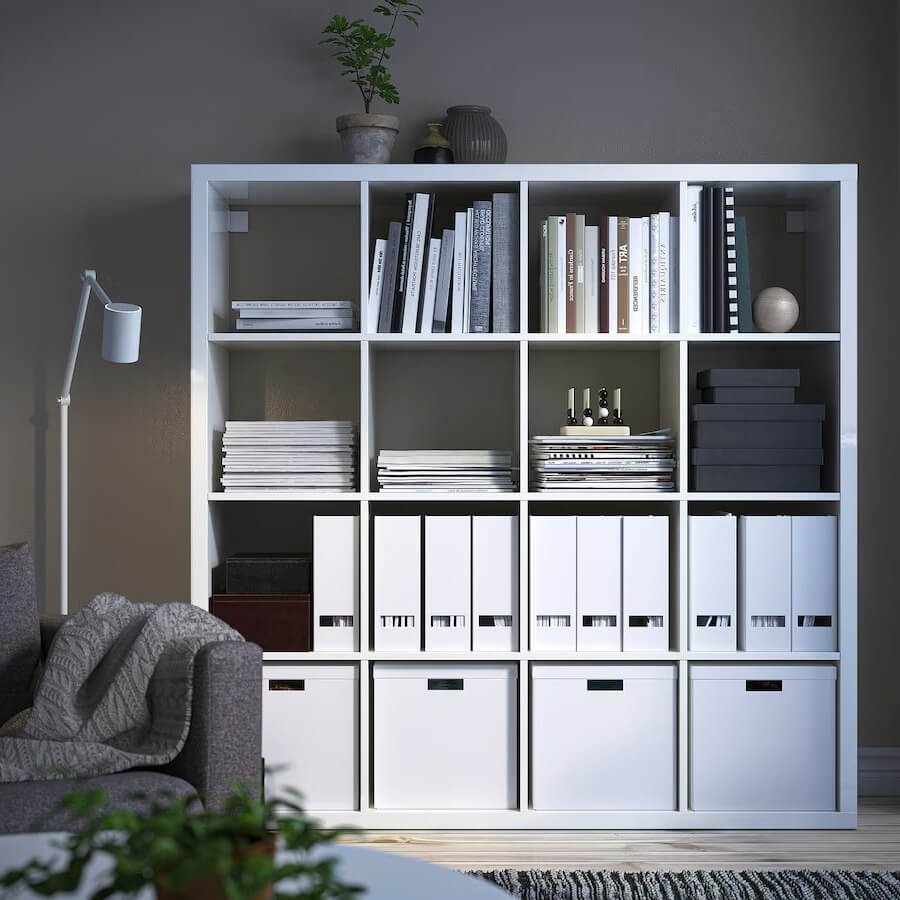 IKEA KALLAX Shelving Unit, High-Gloss White 147X147cm