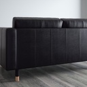 IKEA LANDSKRONA Three-Seat Sofa Real Leather, Grann, Bomstad Black-Wood
