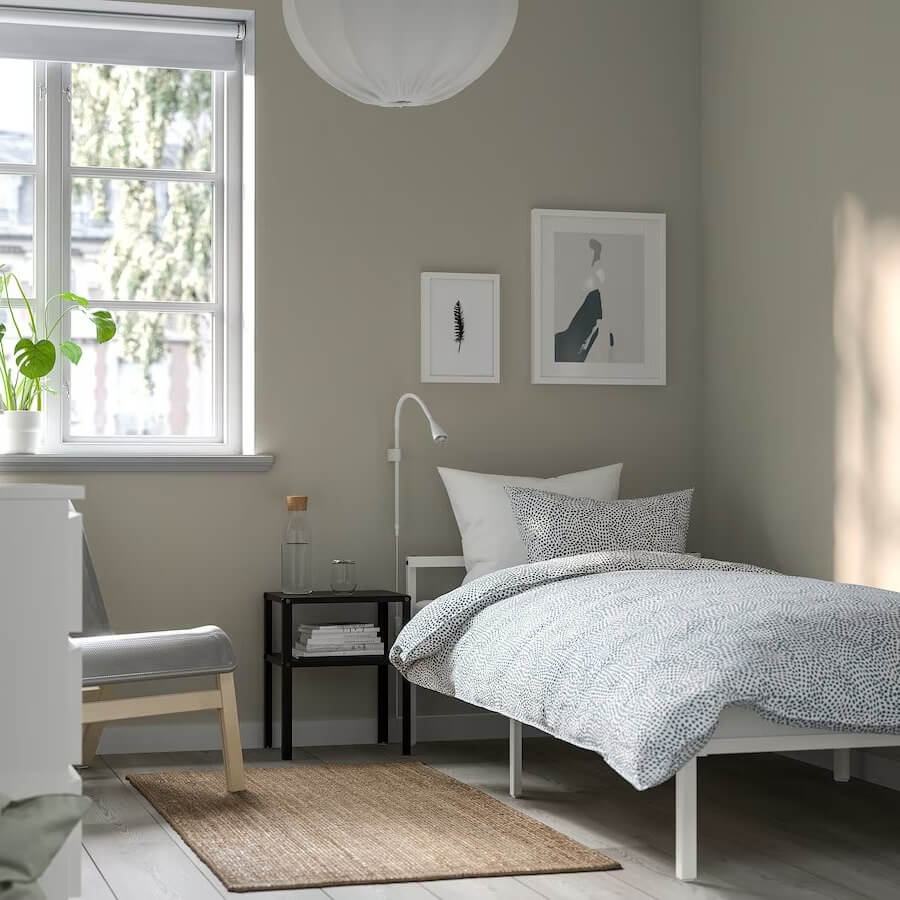 IKEA Grimsbu Bed Frame, White, Luröy,Single Bed,90X200cm-