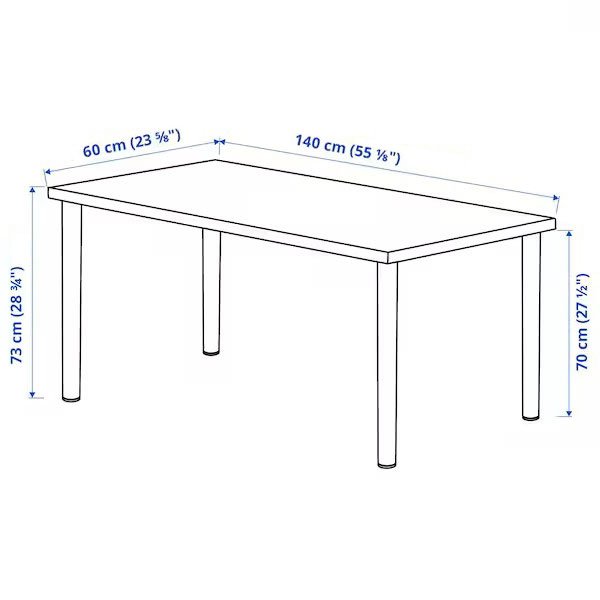 IKEA LAGKAPTEN - ADILS Desk White 140X60 cm