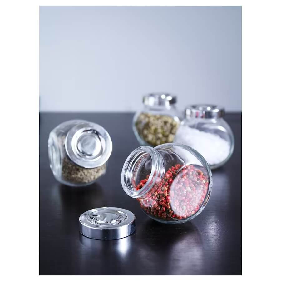 IKEA Rajtan Spice Jar, Glass, Aluminium-Colour