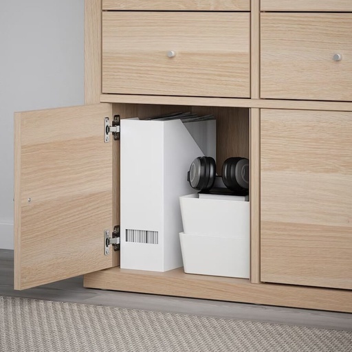 IKEA KALLAX Insert with Door, White Stained Oak Effect