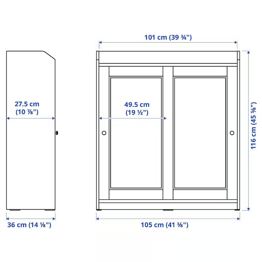 HAUGA Glass-Door Cabinet