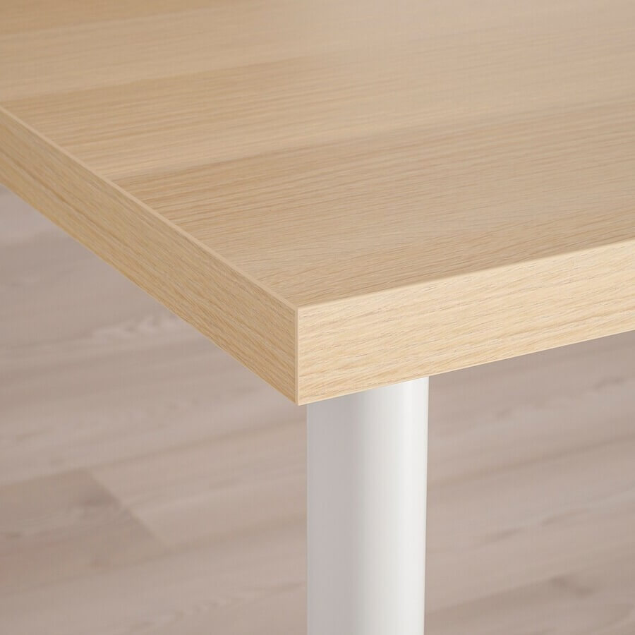 IKEA LAGKAPTEN - OLOV Desk White Stained Oak Effect-White 120X60 cm