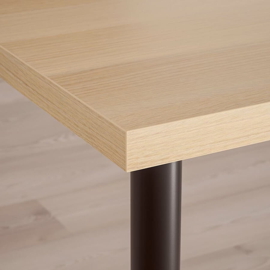 IKEA LAGKAPTEN - OLOV Desk White Stained Oak Effect-Black 120X60 cm