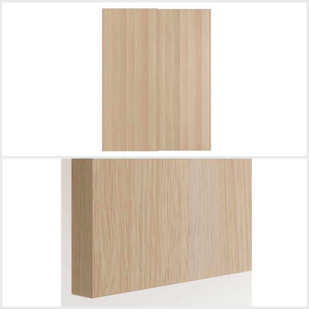Ikea HASVIK Pair of sliding doors, white stained oak effect 150x201 cm