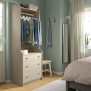 HAUGA Open Wardrobe with 3 Drawers