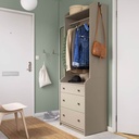 HAUGA Open Wardrobe with 3 Drawers