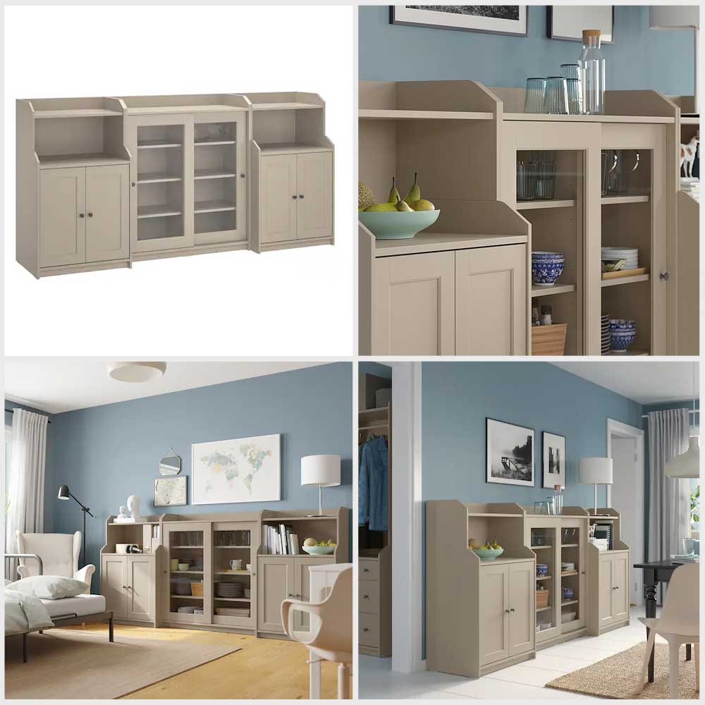 Ikea HAUGA Storage combination beige 244x46x116 cm