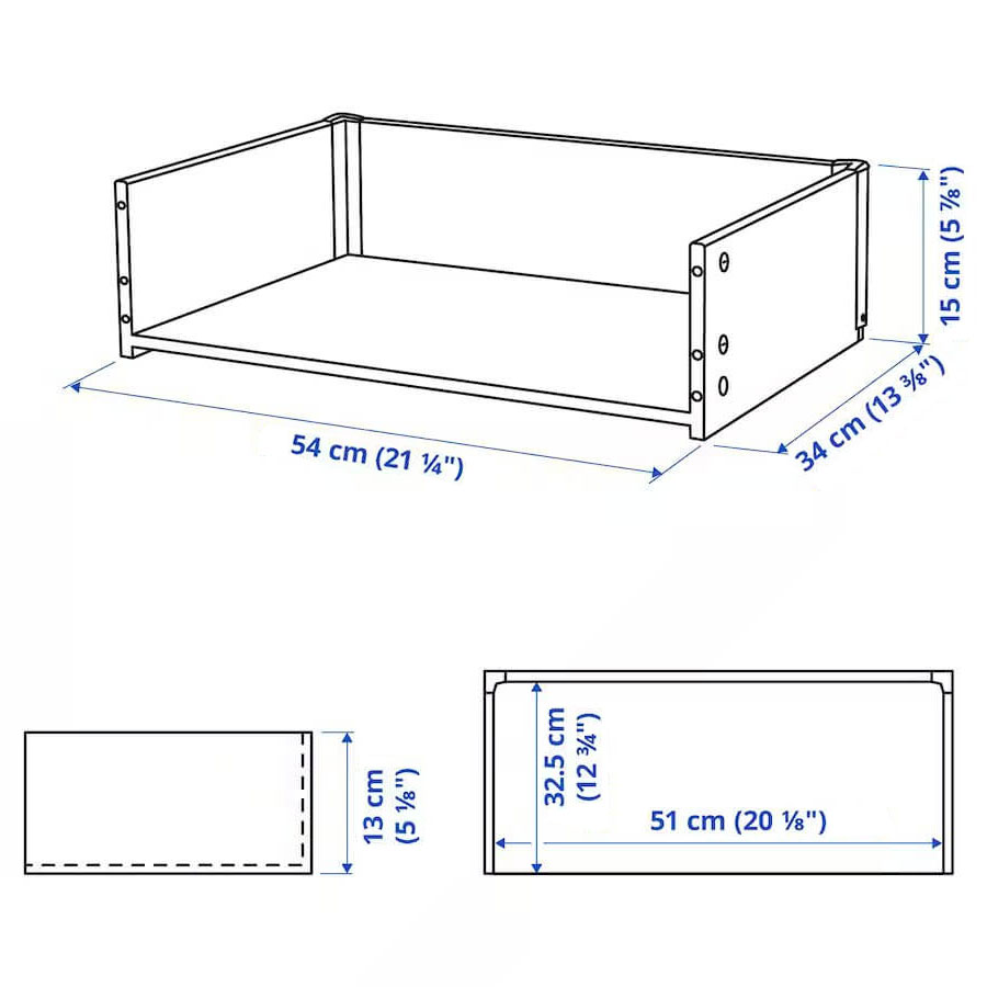 IKEA BESTA Drawer Frame white stained oak effect 60x15x40 cm