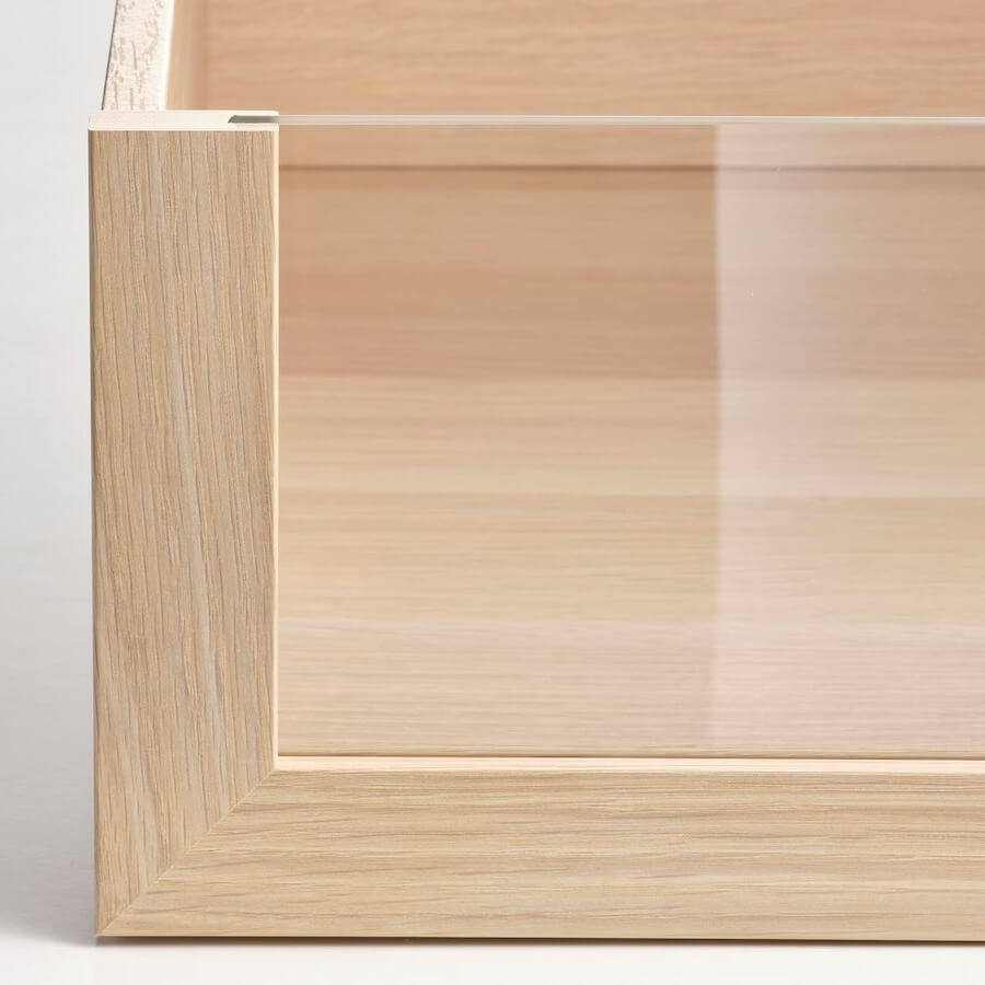 KOMPLEMENT Drawer with Glass Front, White Stained Oak Effect, 75X58 cm