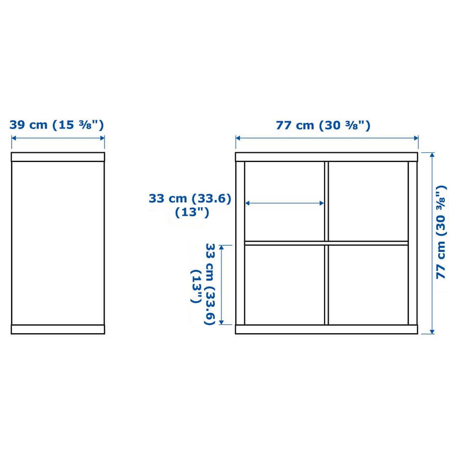 IKEA KALLAX Shelving Unit, White Stained Oak Effect 77X77 cm