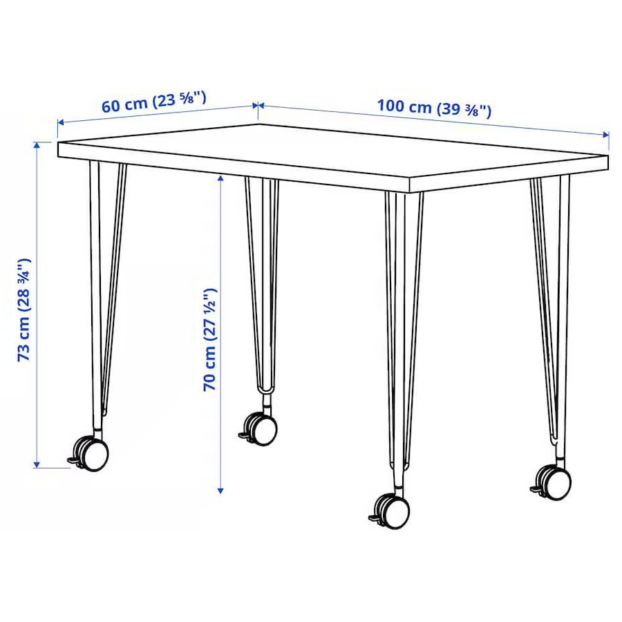 IKEA LINNMON - KRILLE Desk White Stained Oak Effect, White 100X60 cm