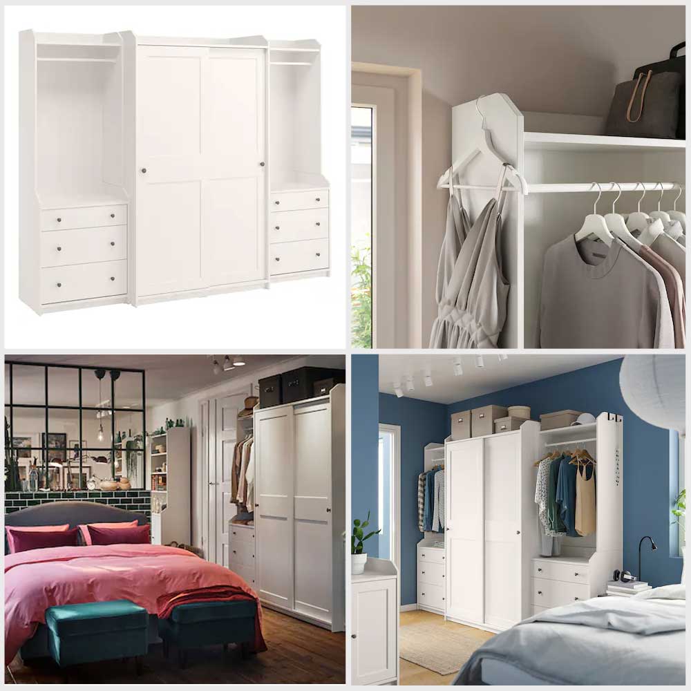 Ikea HAUGA Wardrobe combination white 258x55x199 cm