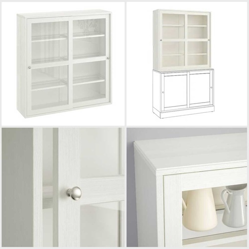 IKEA HAVSTA Glass-Door Cabinet White 121X35X123 cm