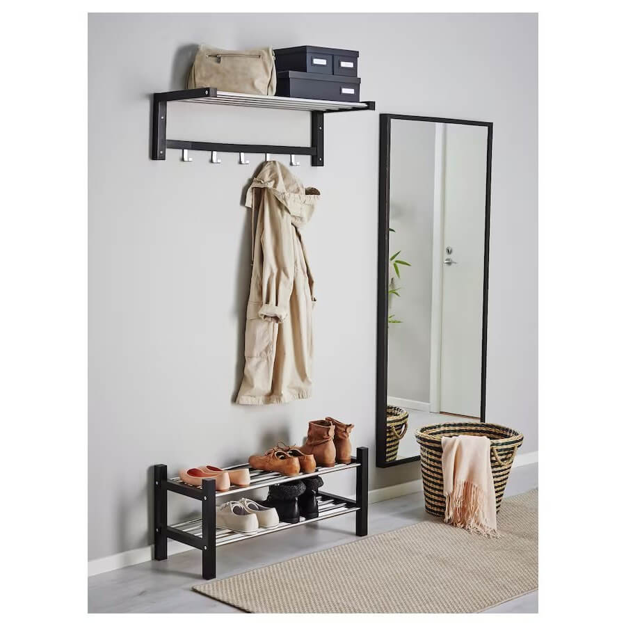 IKEA TJUSIG  Shoe Rack, Black