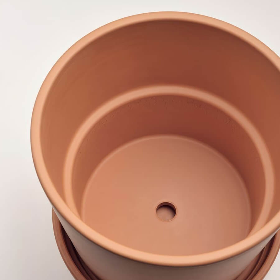 Ikea BRUNBAR plant pot with saucer outdoor terracotta 15 cm
