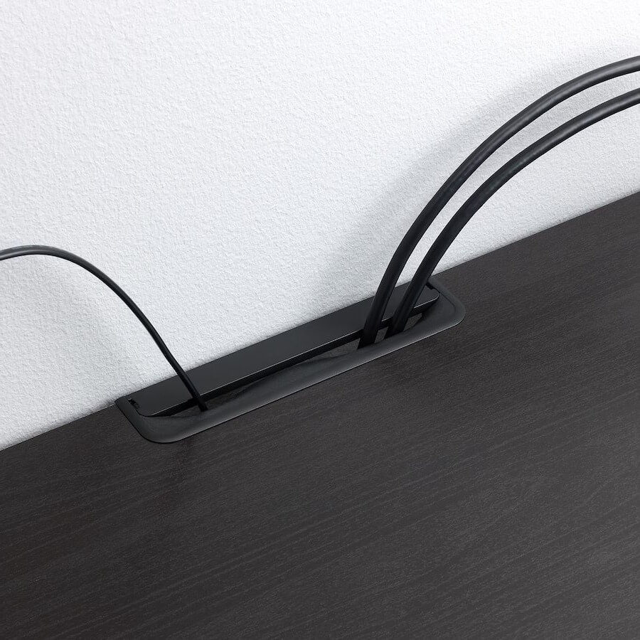 IKEA BESTA TV Bench with Doors, Black-Brown-Kallviken Concrete Effect