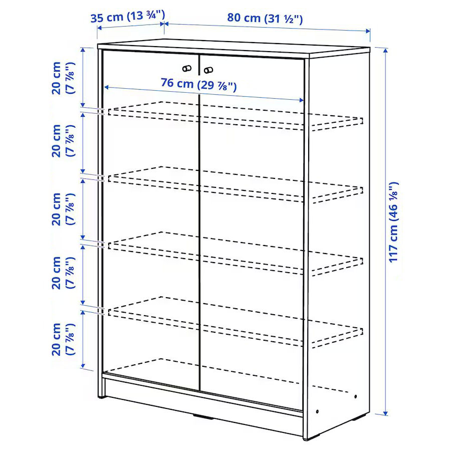 IKEA KLEPPSTAD Shoe Cabinet-Storage 80X117 cm