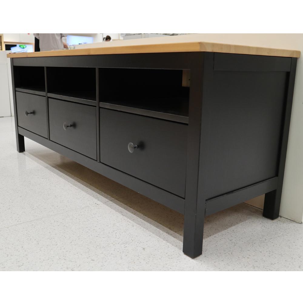 Ikea HEMNES TV bench, black-brown/light brown 148x47x57 cm