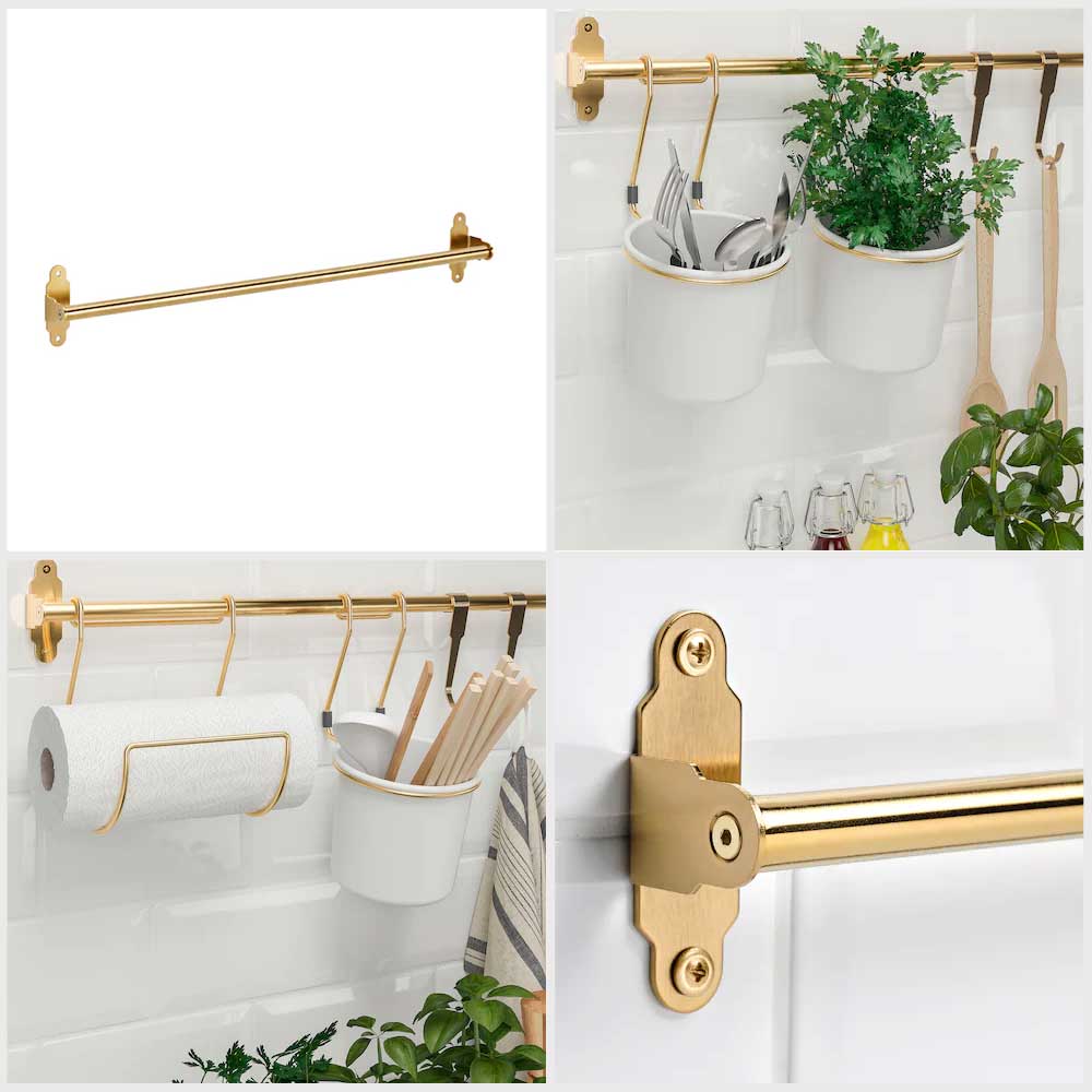 Ikea HULTARP Rail polished, brass-colour 60 cm