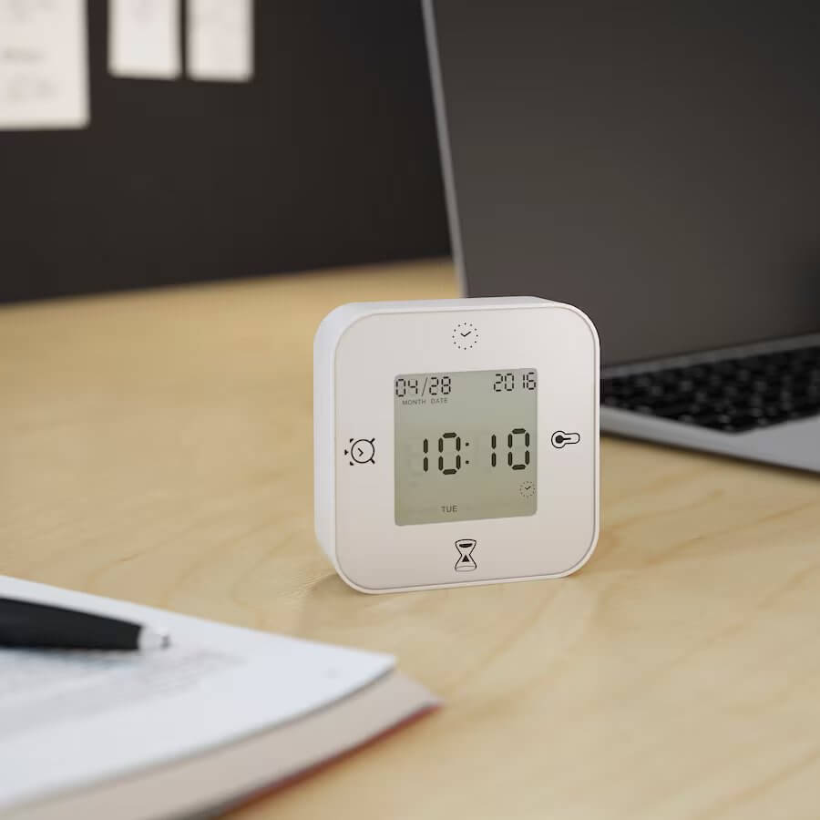 Ikea KLOCKIS clock/thermometer/alarm/timer white