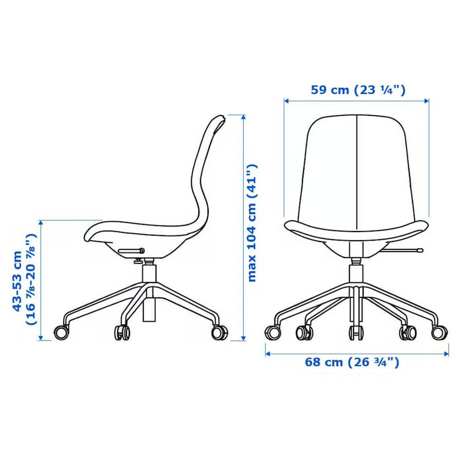 Ikea LANGFJALL conference chair with armrests Gunnared blue/black