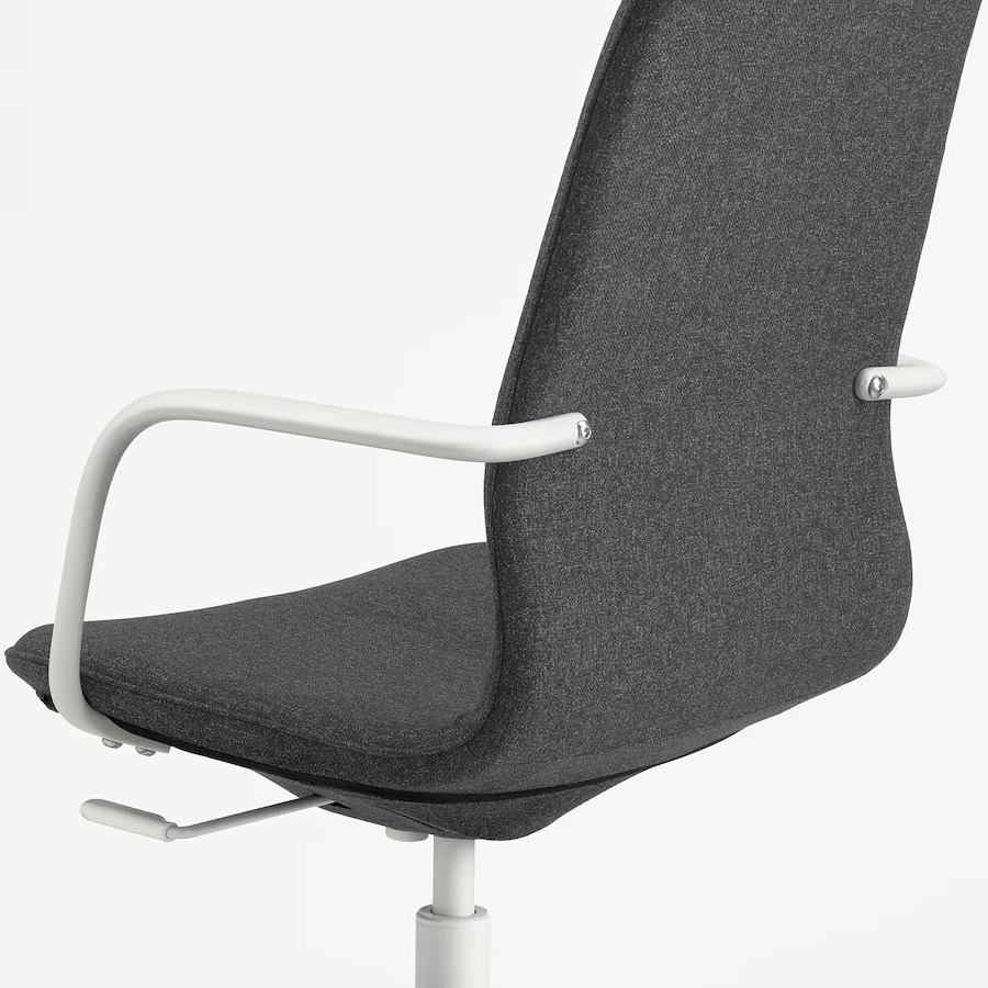 Ikea LANGFJALL conference chair with armrests Gunnared dark grey/white