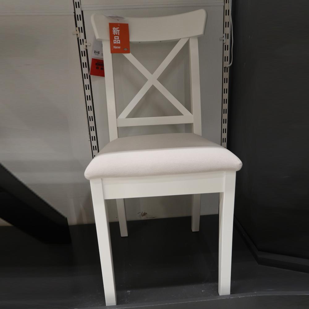 Ikea INGOLF Chair, white/Hallarp beige