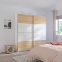 Ikea MEHAMN 4 panels for sliding door frame white stained oak effect/white,75x201cm