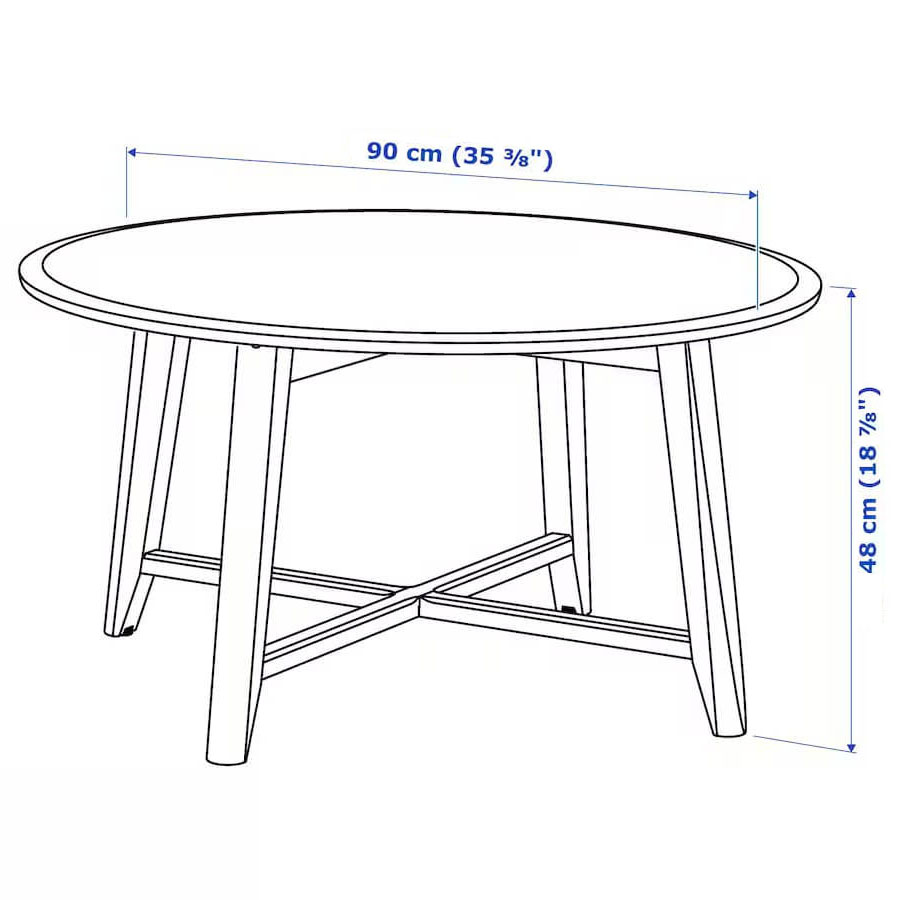 KRAGSTA coffee table white 90 cm