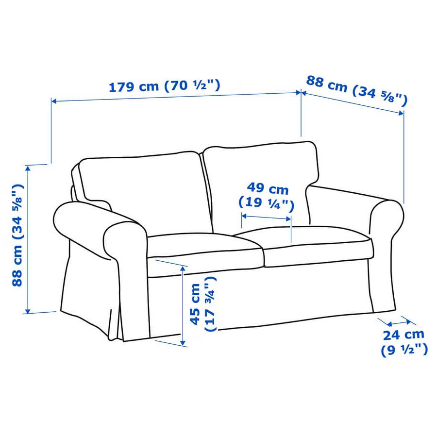 Ikea EKTORP 2-seat sofa Orrsta light grey