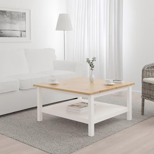 IKEA HEMNES Coffee Table White Stain-Light Brown 90X90 cm