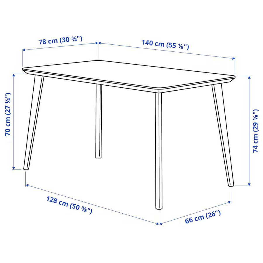 IKEA Lisabo Table Black 140X78 cm