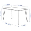 IKEA Lisabo Table Black 140X78 cm