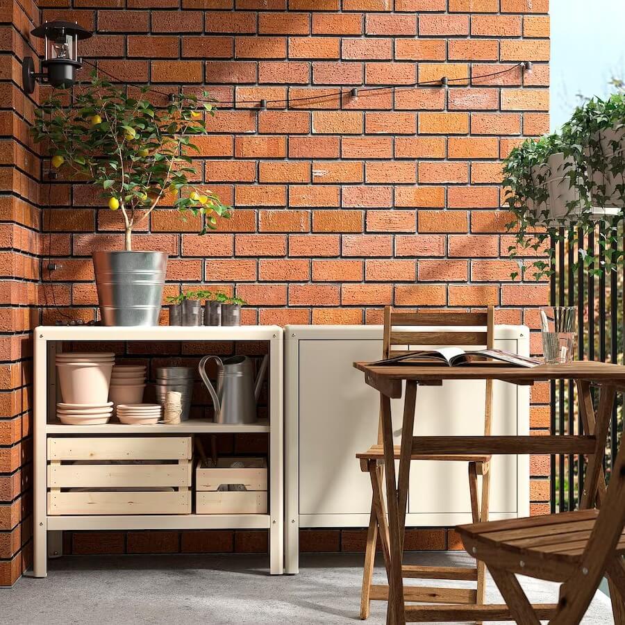 IKEA Kolbjorn Shelving Unit In-Outdoor Beige 80X81 cm