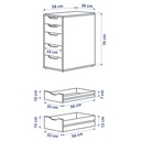 IKEA ALEX Drawer Unit, White, 36X70 cm