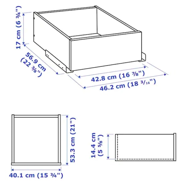 Ikea KOMPLEMENT Drawer with framed front, white, 50x58 cm