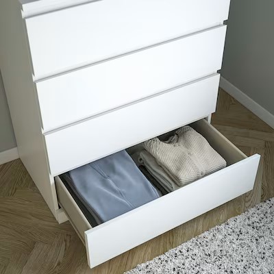 IKEA MALM Chest of 4 Drawers, White,80X100cm