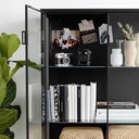 IKEA Rudsta Glass-Door Cabinet, Anthracite 80X37X120 cm