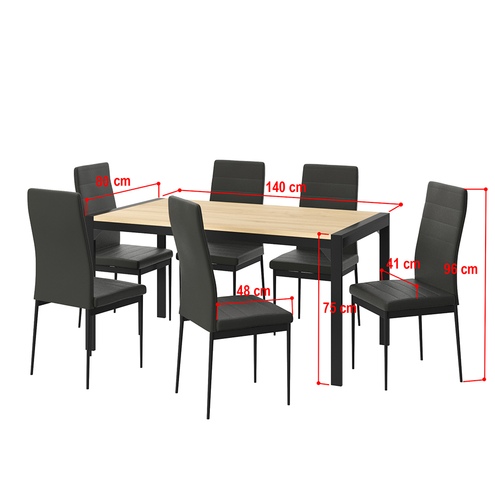 IDIYA KARIBA 1+6 Dining Set, Black