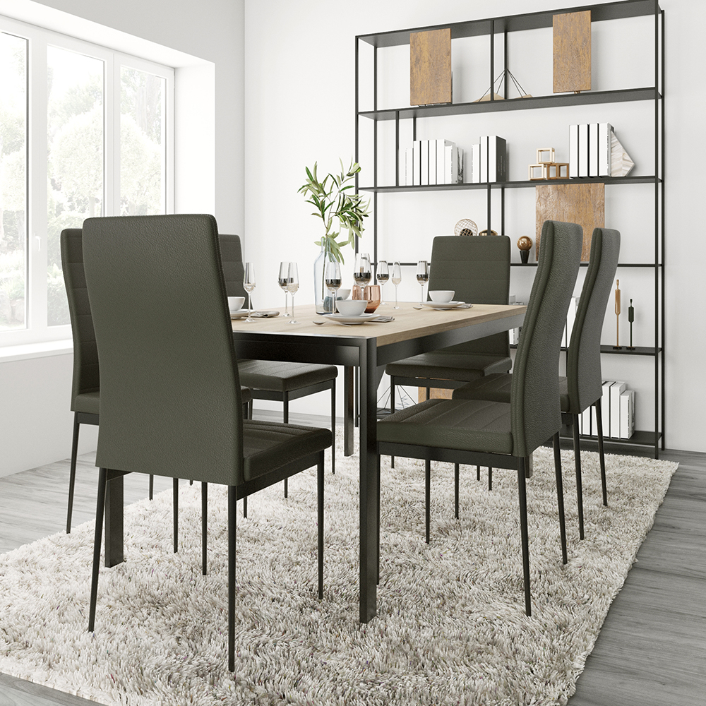 IDIYA KARIBA 1+6 Dining Set, Black